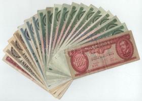 Vegyes 19db-os forint bankjegy tétel, közte 1949. 100Ft T:F,VG közte néhány szép papír