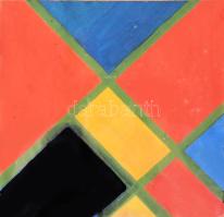 Barta Mária (1897-1969): Geometria. Vegyes technika, papír, jelezve balra lent, üvegezett fakeretben. 21x21 cm