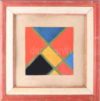 Barta Mária (1897-1969): Geometria. Vegyes technika, papír, jelezve balra lent, üvegezett fakeretben...