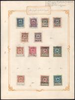 1921-1923 Tartalmas forgalmi adó bélyeg összeállítás két albumlapon