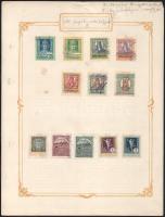 1921-1923 Tartalmas forgalmi adó bélyeg összeállítás két albumlapon