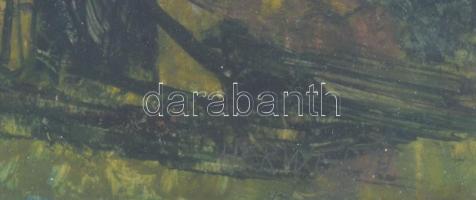 Herwerth József (1939-1987): Falusi táj. Akvarell, papír, jelezve jobbra lent, hátoldalán Képcsarnok...