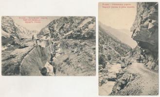 La route militaire de Osséte / 11 pre-1945 military postcards: the Ossetian military road