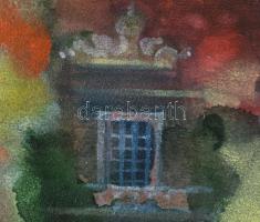 Jozefka Antal (1935-): Rejtélyes ház. Olaj, farost. Jelzett. Jobb alsó sarkában apró sérüléssel. 28x...