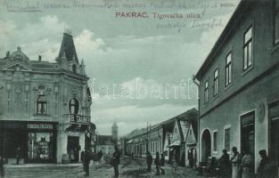 Pakrác Market street with the boutique of B. Tauber