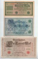 Német Birodalom 1908-1922. 1M-1000M (6xklf) + Német Harmadik Birodalom / Német megszállt területek 1...