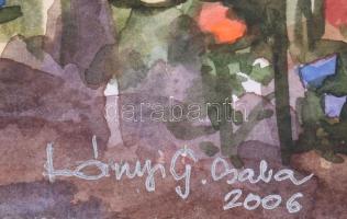 Lányi G. Csaba (-): Virágos táj, 2006. Akvarell, papír. Jelzett. Paszpartuban. 31x22 cm