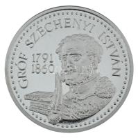 Bognár György (1944-) "Gróf Széchenyi István 1791-1860" Ag emlékérem dísztokban, sorszámozott tanúsítvánnyal (31,1g/0.999/42,5mm) T:PP