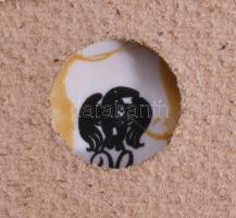Hollóházi porcelán Szász Endre által tervezett mintával díszített plakett, jelzett, hibátlan, 6,5x4,...