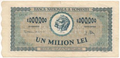 Románia 1947. 1.000.000L T:F beszakadások, egyébként erős papír Romania 1947. 1.000.000 Lei C:F tears, but strong paper Krause P#60a