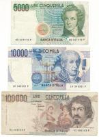 Olaszország 1983. 100.000L + 1984. 10.000L + 1985. 5000L T:F Italy 1983. 100.000 Lire + 1984. 10.000 Lire + 1985. 5000 Lire C:F