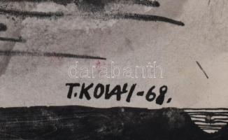 Tardi Kovács Sándor (1938-2013): Illusztráció Radnóti Miklós Razglednicák c. verséhez, 1968. Tus, pa...