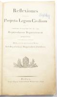 Reflexiones circa articulos de coordinatione fororum judiciariorum per exmissam in sequelam art. 67: 1790. regnicolarem deputationem projectatos; cum subnexis ad fnem observationibus sub-deputationis regnicolaris juridicae. (2-r. 2 lev., 76 + 29 l.) Budae, 1828. Typis Univ, Fűzve, korabeli papírborítóval