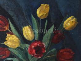 Hanna Noglinski jelzéssel, XX. sz. eleje: Tulipánok. Olaj, karton. Proveniencia: Saphier-gyűjtemény....