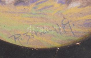 Rainerné Istvánffy Gabriella (1875-1964): Két nyuszi. Ceruza, papír. Jelzett. Üvegezett, dekoratív f...