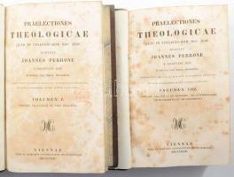 Perrone, Joannes (Giovanni). Praelectiones Theologicae quas in collegio Rom. Soc. Jesu. Vol. 1,2 és 8-9. Két kötetben. Bécs, 1842. Cong Mechitariscae. 270,384p., 363, 316p., Korabeli aranyozott félbőr kötésben