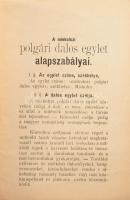 1889 A Miskoczi polgári dalos egylet alapszabályai. 16p