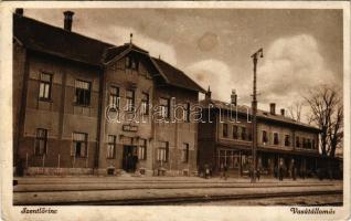 Szentlőrinc, Baranya-Szentlőrinc; Vasútállomás. Aigner Lajos kiadása (r)