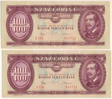 1984. 100Ft (2x) sorszámkövetők "B 356 043721 - B 356 043722" T:AU, hullámos papír, egyiken enyhe keresztirányú görgőlenyomat Adamo F35
