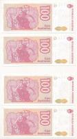 Argentína DN (1989-1990) 100A (4x, ebből 2x2db sorszámkövető) T:AU Argentina ND (1989-1990) 100 Aust...