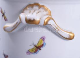 Herendi Rothschild mintás kaspó, jelzett, talpánál lepattanással, d: 17 cm, m: 15 cm