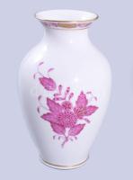 Herendi Apponyi lila mintás váza, jelzett, hibátlan, m: 14,5 cm