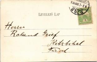 1906 Budapest I. Tabán, kilátás a Krisztinaváros felől, királyi vár, Lánchíd. Divald Károly 28.sz. (...