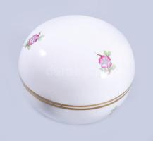 Hollóházi virágmintás bonbonier, jelzett, hibátlan, d: 9,5 cm