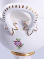 Herendi virágmintás talpas váza, jelzett, 2. oszt., hibátlan, m: 24,5 cm