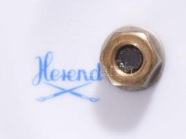 Herendi virágmintás talpas váza, jelzett, 2. oszt., hibátlan, m: 24,5 cm