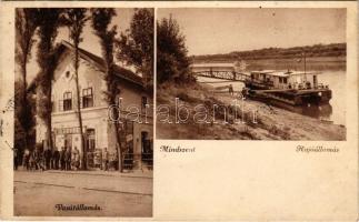 1938 Mindszent, Vasútállomás, hajóállomás. Horváth Antalné kiadása (Rb)