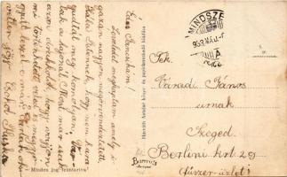 1938 Mindszent, Vasútállomás, hajóállomás. Horváth Antalné kiadása (Rb)