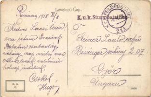 1918 Orsova, Kazán részlet. M.G.O. / Kazánpartie / gorge + "K.u.k. Feldpostamt 211" (EB)