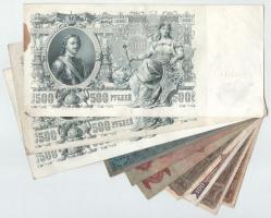 Vegyes 10db-os papírpénz tétel, közte: 1902-1932. 20-1000K (3x) + 50-100P (2x) + Orosz Birodalom 191...