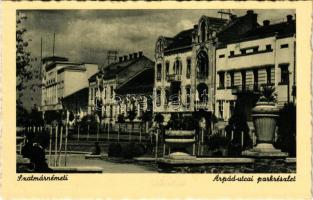 Szatmárnémeti, Satu Mare; Árpád utca parkrészlet / park