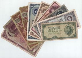 Vegyes 10db-os pengő tétel, 1930-1946. 100P-100.000.000MP T:F-G