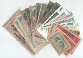 20db-os vegyes magyar és külföldi bankjegytétel, közte Német Harmadik Birodalom, Német Birodalom, Mongólia, Románia, Mianmar, Banglades, stb. T:vegyes 20pcs mixed Hungarian and foreign banknote lot, within German Third Reich, German Empire, Mongolia, Romania, Myanmar, Bangladesh, etc C:mixed