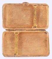 Aranyozott réz gravírozott cigarettatárca, 5x8 cm