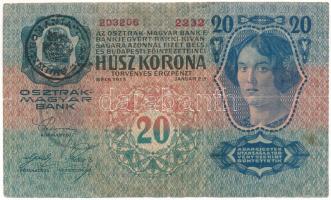 1913. 20K fekete "ROMANIA TIMBRU SPECIAL" felülbélyegzéssel T:F beszakadás Adamo K17