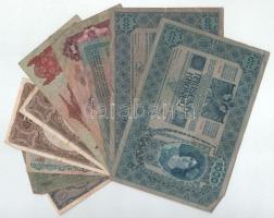 Vegyes 10db-os bankjegytétel, közte: 1902-1922. 10-1000K (6x) + 1920-1932. 50f-100P (3x) + Csehszlov...