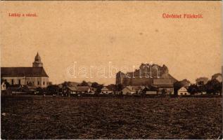 Fülek, Filakovo; látkép a várral. Krämer Jeremiás kiadása / castle view (EK)