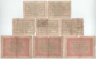 1848 Vegyes 8db-os bankjegytétel, közte: 1848.9.01. 5Ft (3xklf) + 1849.01.01. 30kr "Kossuth ban...