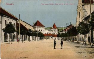 Késmárk, Kezmarok; Vár utca, Thököly vár és a katolikus templom. Feitzinger Ede No. 908. / street view, castle, Catholic church (EK)