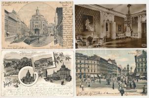 Budapest - 16 db RÉGI város képeslap, közte lithok / 16 pre-1945 town-view postcards, including lith...
