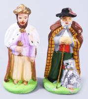 cca 1965 Santons 55 részes francia festett kerámia betlehem összeállítás a falusi lakosság ábrázolás...