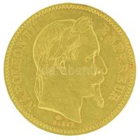 Franciaország / Második Császárság 1864A 20Fr Au "III. Napóleon" (6,44g/0.900) T:XF,VF kis ph. France / Second Empire 1864A 20 Francs Au "Napoleon III" (6,44g/0.900) C:XF,VF small edge error Krause KM#801