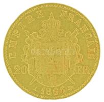 Franciaország / Második Császárság 1864A 20Fr Au "III. Napóleon" (6,44g/0.900) T:XF,VF kis...