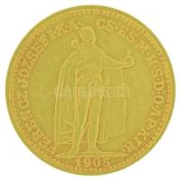 1905KB 20K Au "Ferenc József" Körmöcbánya (6,76g/0.900) T:XF ph. Hungary 1905KB 20 Korona Au "Franz Joseph" Kremnitz / Kremnica (6,76g/0.900) C:XF edge error Adamo K9, Krause KM#486