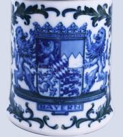 Kaiser kobalt festésű fedeles söröskorsó, jelzett, hibátlan, m: 16 cm