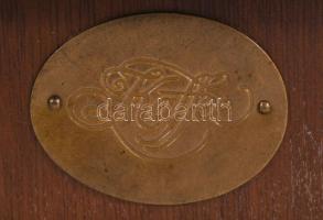 Német kávédaráló, fa, réz, m: 23 cm